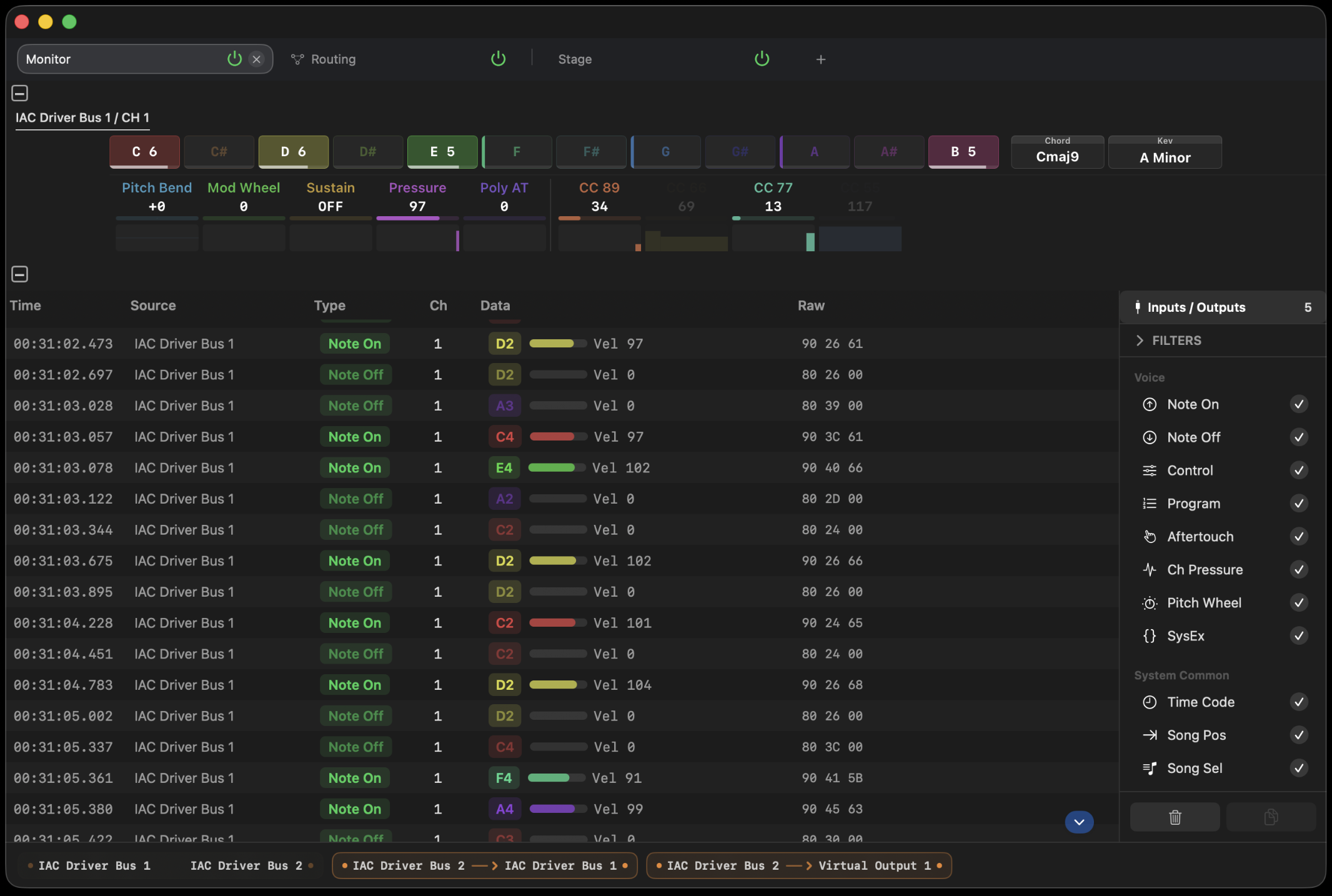 Midilize live monitor